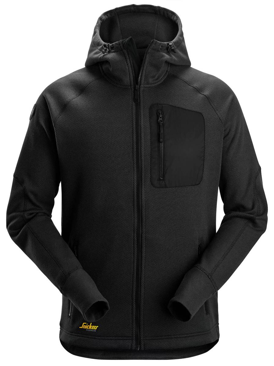 Snickers FlexiWork, Fleecejakke med hette Black 5