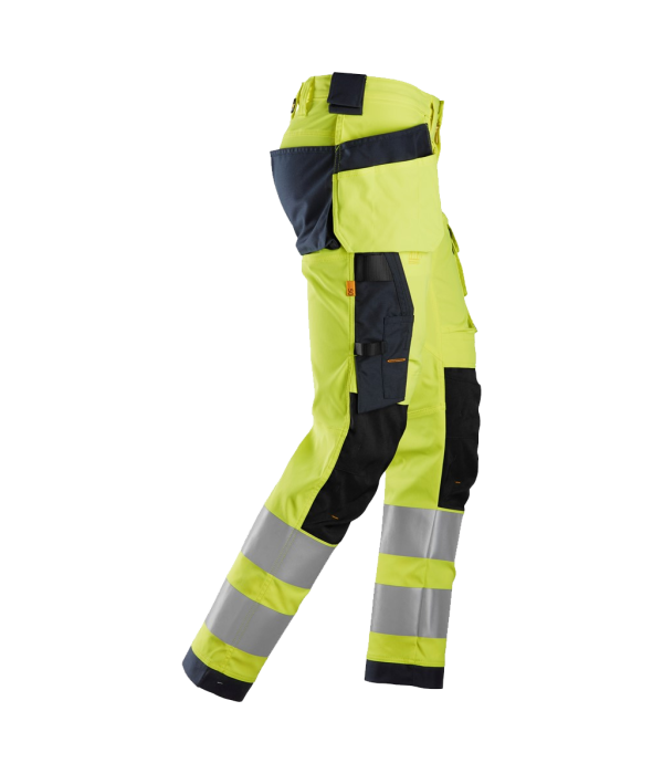 Snickers High-Vis Stretchbukse med hylsterlommer, Klasse 2 High Visibility